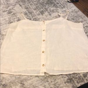Crop button down cami